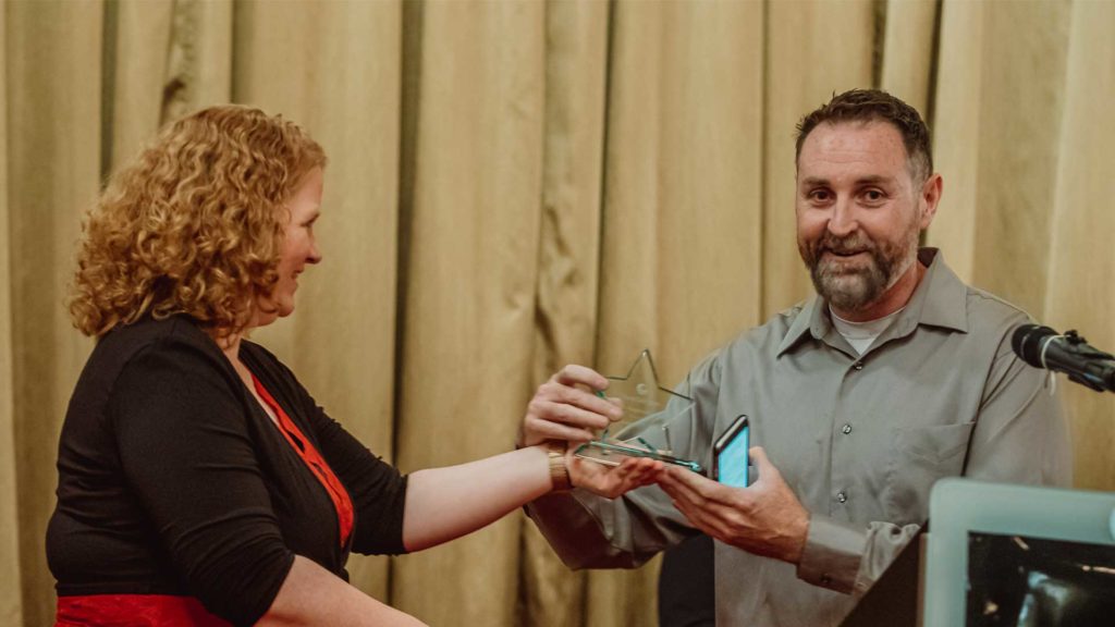 Brendan Connolly accepting the RisingSTAR Award at EuroSTAR Conference 2019