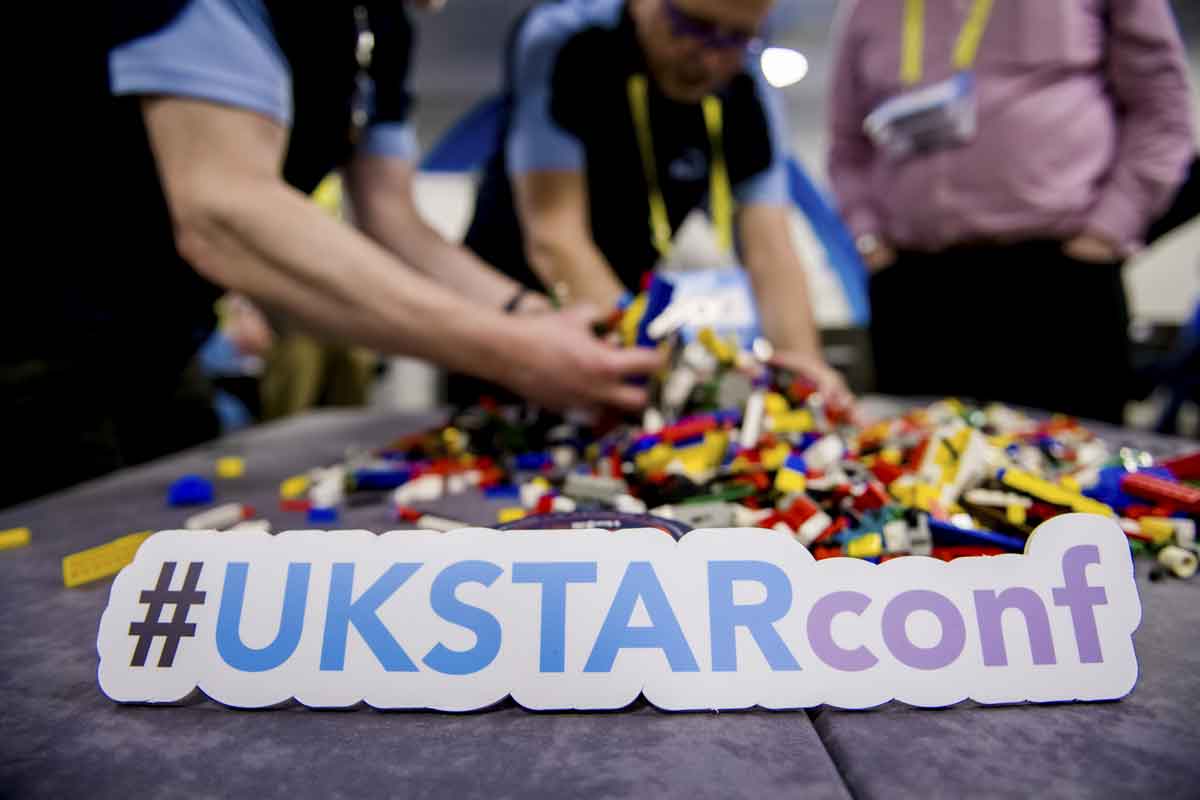 Delegates playing lego at UKSTARConf