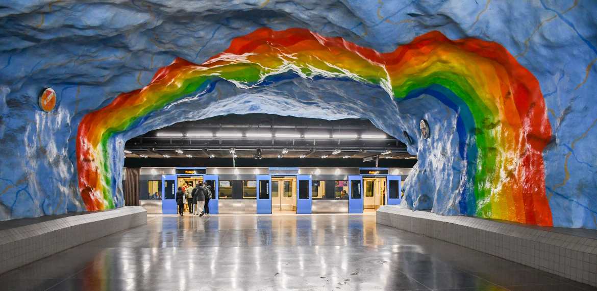 Stockholm Station Art Rainbow